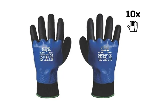 D-Grip Wet (10 paar) Zwart voorkant