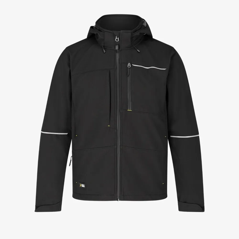 Oak Softshell Jacket M Zwart voorkant